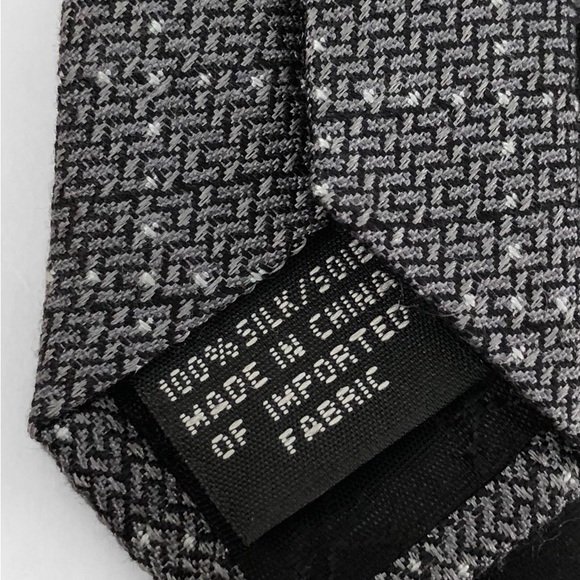 Calvin Klein Silk Tie Mens Grey Microdot Professional - Picture 4 of 4